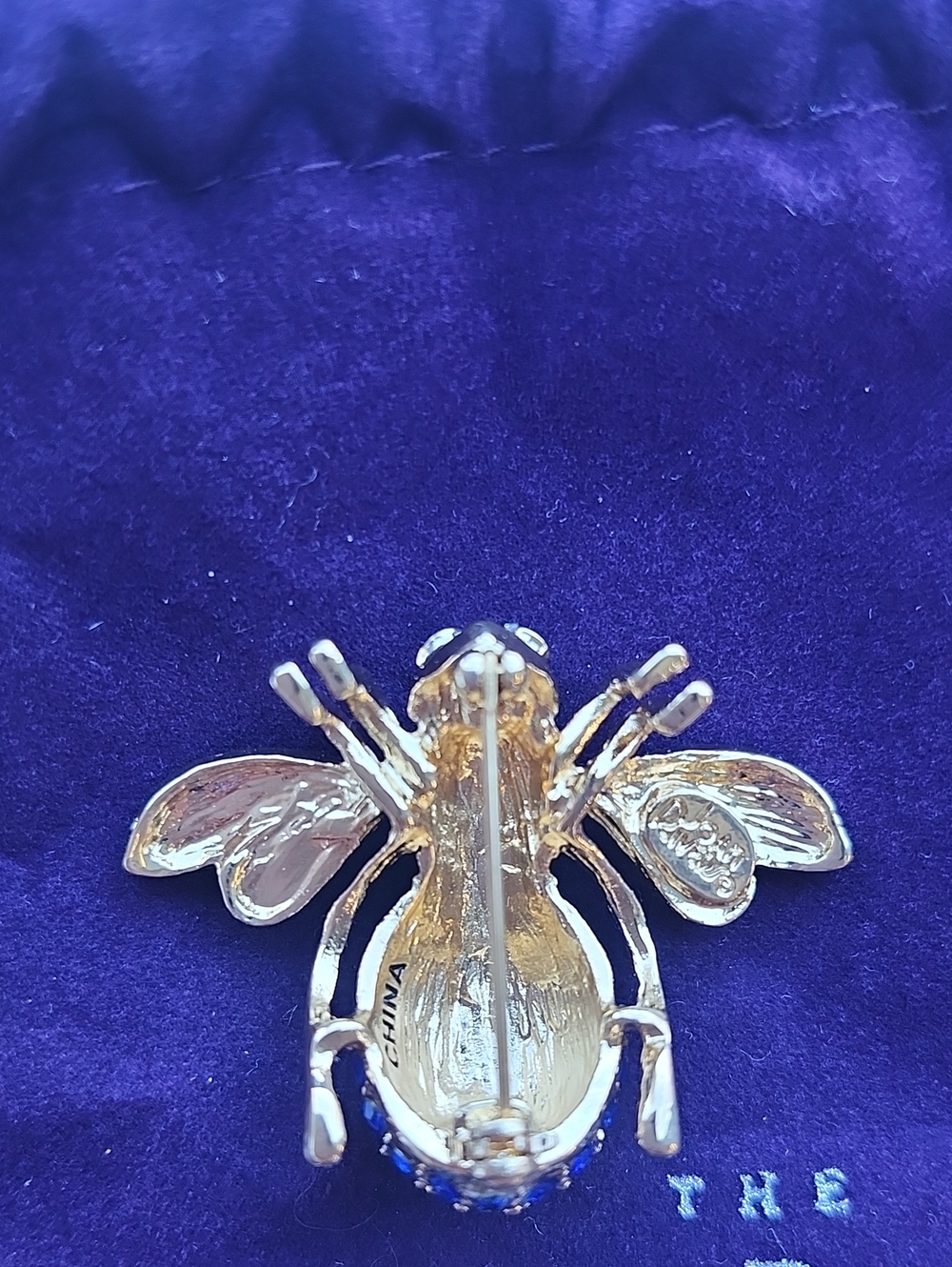 Joan Rivers Gold Bee Brooch with Blue, Red and Green Accents - Picture 6 of 8